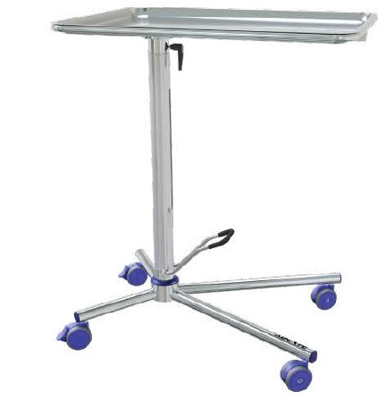 Medical Equipment, Инструментални колички, Mayo tables with solid 4-spoke base